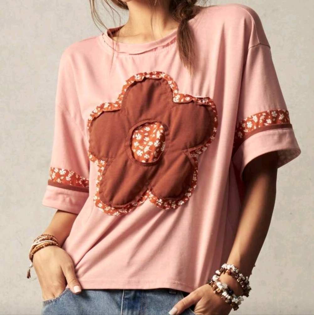 Pink Floral Patchwork Top - Picture 3 of 3